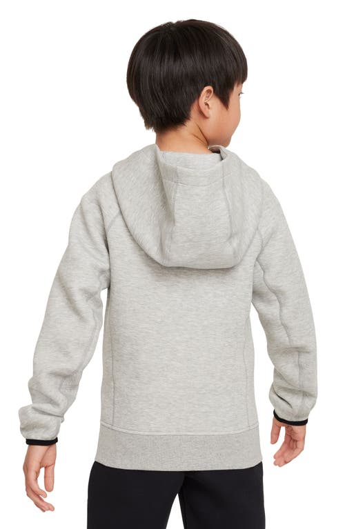 Shop Nike Kids' Sportswear Tech Fleece Pullover Hoodie In Dark Grey Heather/black