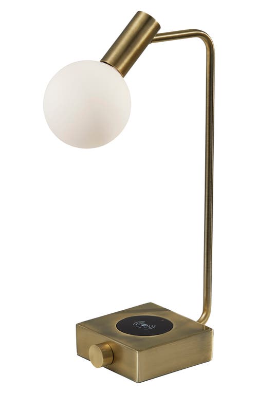 ADESSO LIGHTING Windsor Charge LED Desk Lamp in Antique Brass at Nordstrom