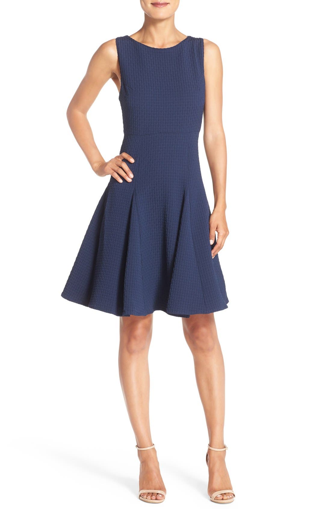 Julia Jordan Waffle Texture Fit & Flare Dress Nordstrom