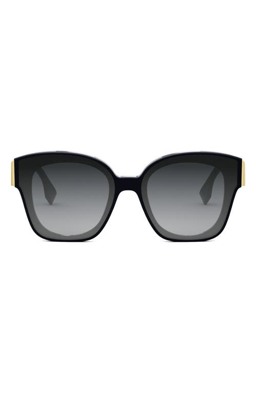 'Fendi First 63mm Square Sunglasses in Shiny Blue /Gradient Smoke at Nordstrom