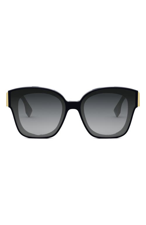 Shop Fendi ' First 63mm Square Sunglasses In Shiny Blue/gradient Smoke