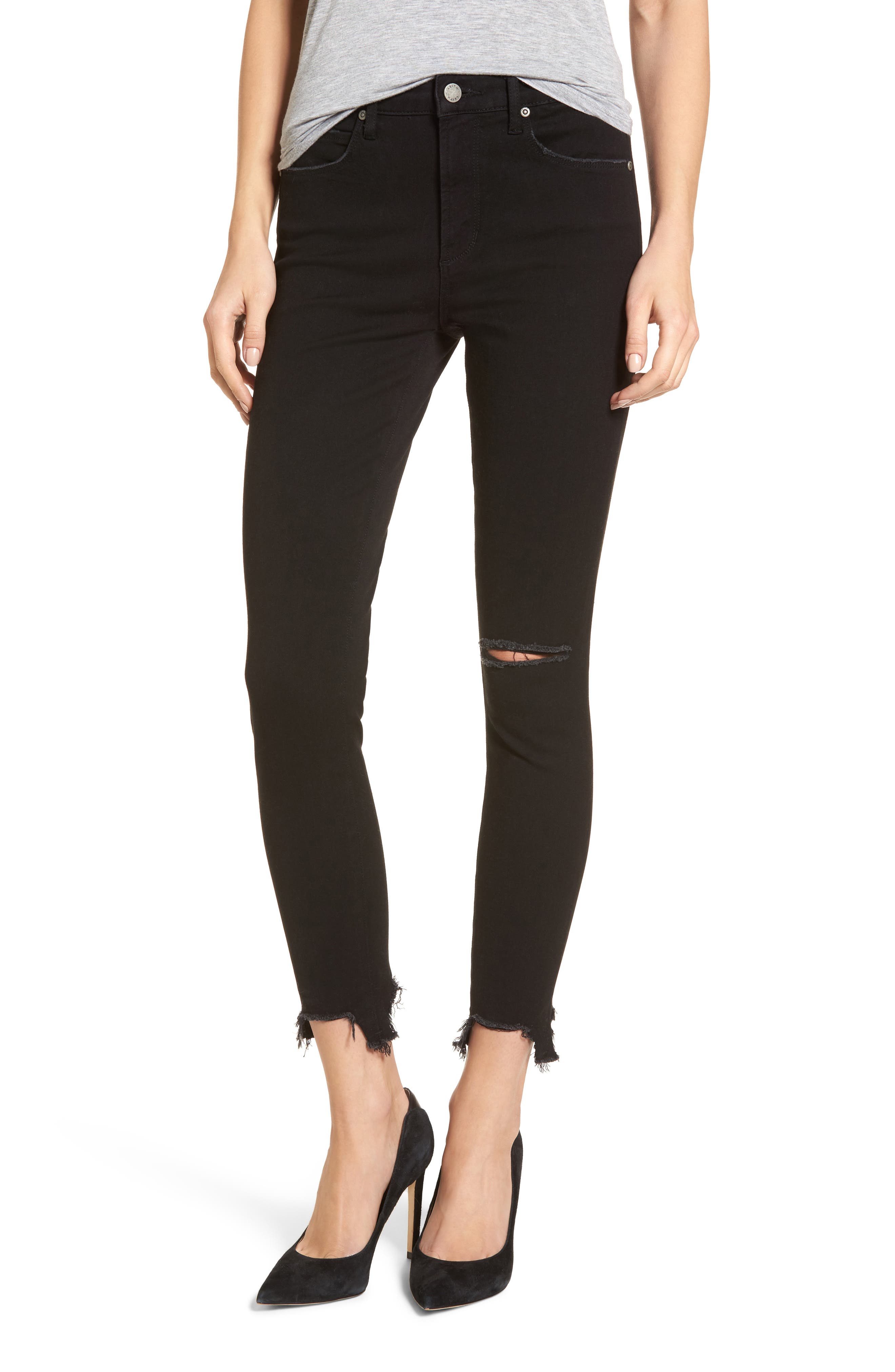 Leith Ripped Step Hem Skinny Jeans Nordstrom