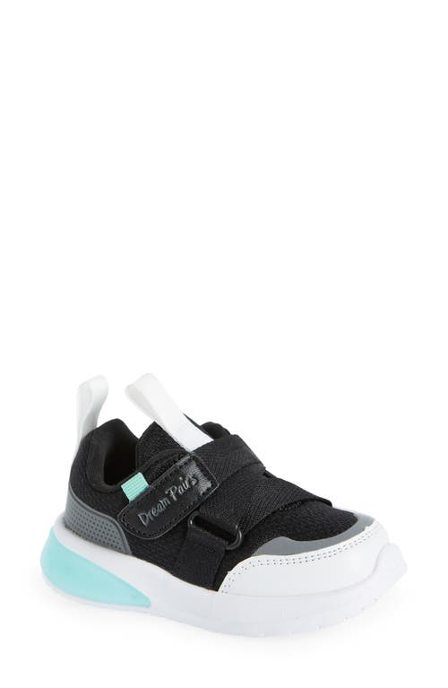 DREAM PAIRS Kids' Zigzag Hook & Loop Sneaker Black/Green at Nordstrom, M