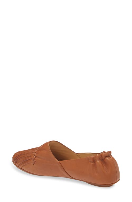 Shop Chocolat Blu Cam Flat In Camel Leather