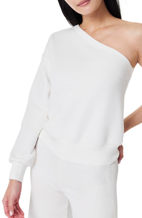 Stradivarius seamless one shoulder top in white - ShopStyle