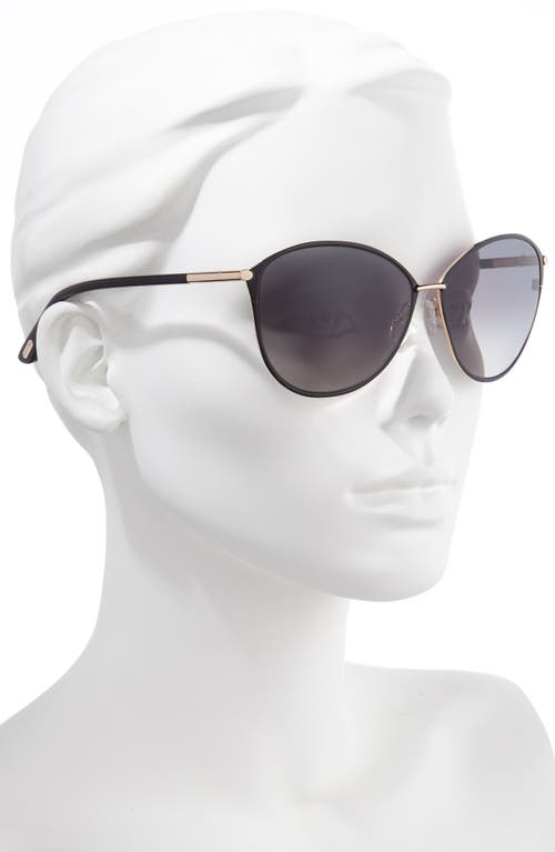 Shop Tom Ford Penelope 59mm Gradient Polarized Cat Eye Sunglasses In Shiny Rose Gold/smoke