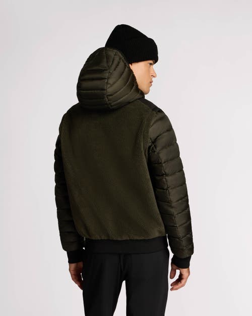 Alpenhaus Kirkjufell 2-in-1 Lightweight Mixed Media Puffer With Removable Sleeves In Moss