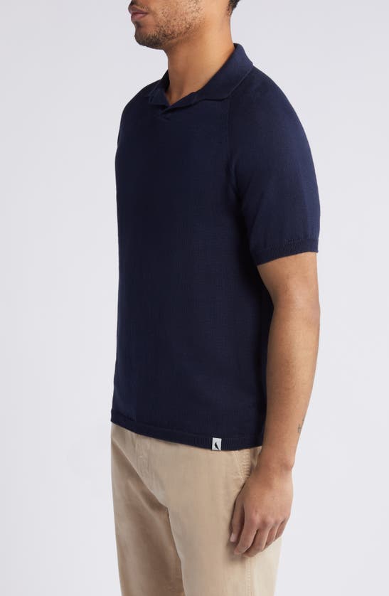 Shop Peregrine Emery 2.0 Organic Cotton Johnny Collar Polo In Navy