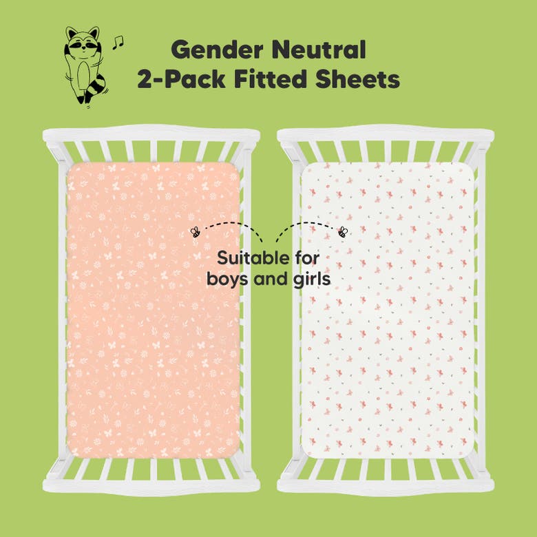 Keababies Soothe Fitted Crib Sheet In Butterflies
