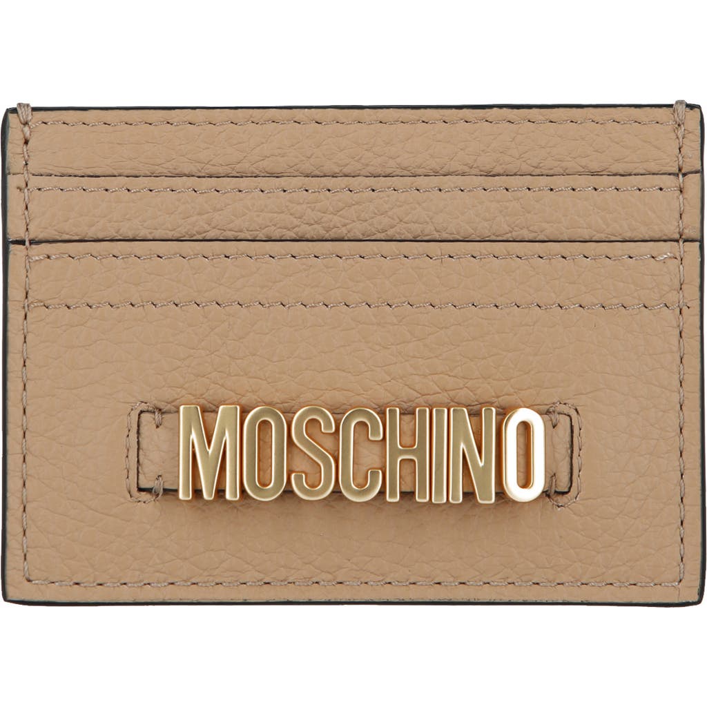 Moschino Logo Card Case In Brown