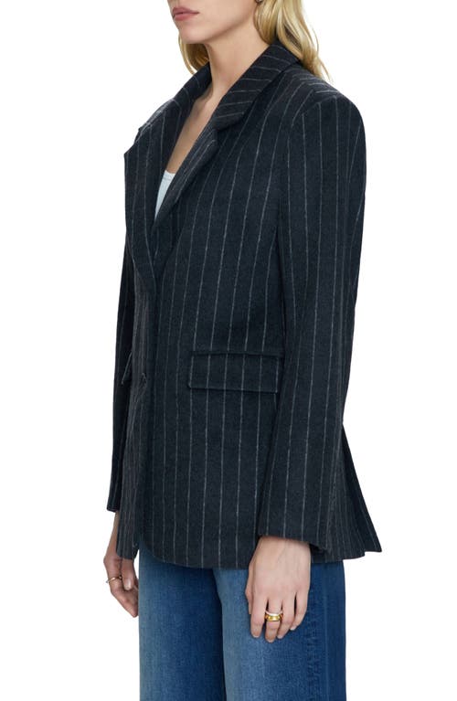 Shop Pistola Jane Wool Blend Blazer In Charcoal Chalk Stripe