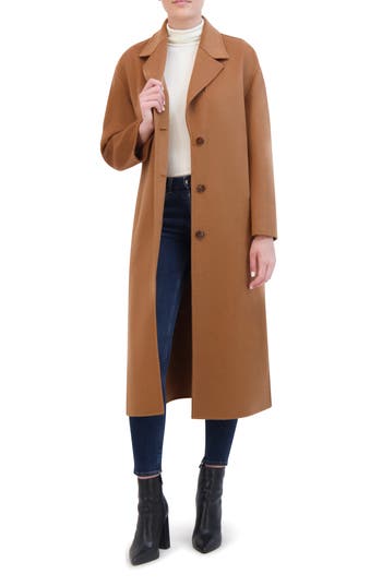 Rebecca Minkoff Double Faced Wool Refer Coat In Tan