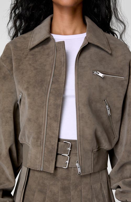 Nasty Gal Oversize Faux Suede Bomber Jacket In Brown