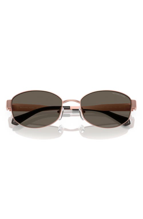 Shop Michael Kors 56mm Oval Sunglasses In Rose Gold