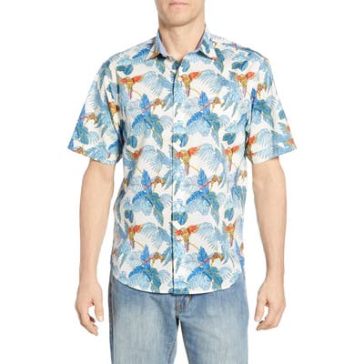 Tommy Bahama 24 Parrot Fronds Classic Fit Shirt, White