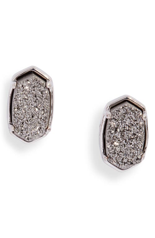 Kendra Scott Emilie Stud Earrings in Rhodium Platinum Drusy at Nordstrom