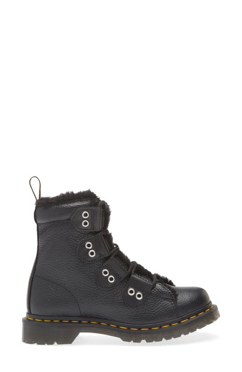 Dr. Martens' Dr. Martens 1460 Faux Fur Trim Ghillie Boot In Black