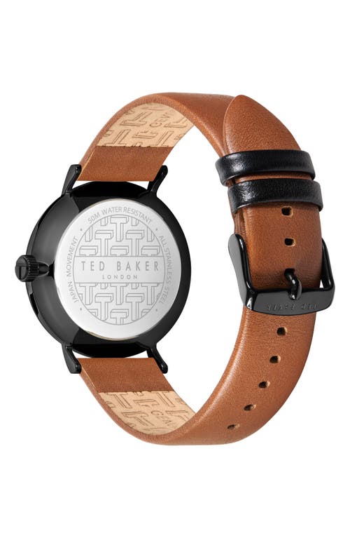 TED BAKER TED BAKER LONDON PHYLIPA GENTS LEATHER STRAP WATCH, 41MM 