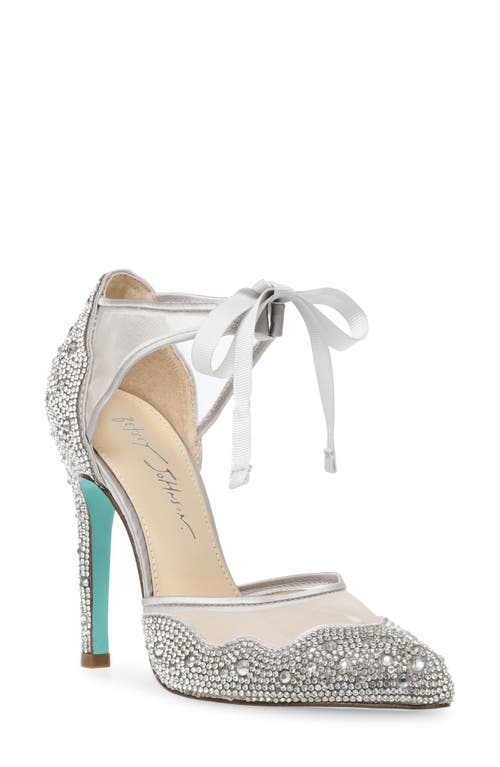 UPC 824095983211 product image for Betsey Johnson Iris Embellished Ankle Tie Pump in Silver at Nordstrom, Size 7 | upcitemdb.com