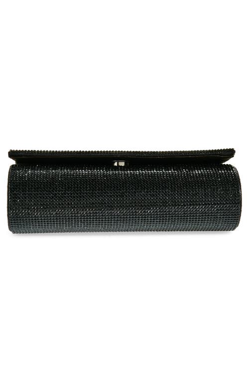 Shop Jessica Mcclintock Alexis Rhinestone Crossbody Clutch In Black