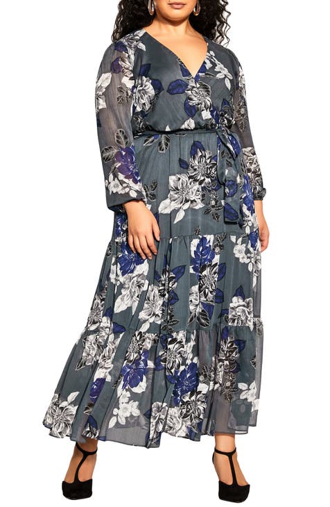 Grey Floral Dresses for Women