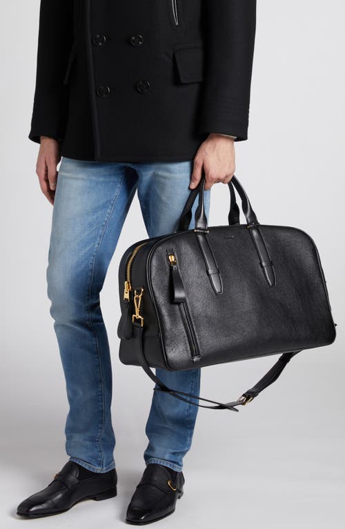 Tom Ford Buckley Leather Duffle Bag In Black