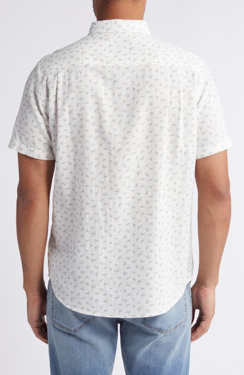 Shop Rails Carson Floral Short Sleeve Button-up Shirt In Kyoto Petal White