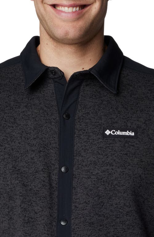 Shop Columbia Sweater Weather Shirt Jacket In Black Heather/black