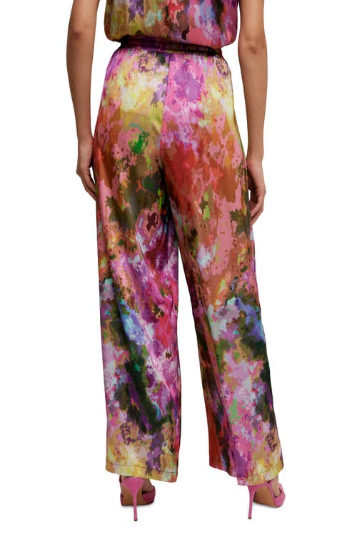 Shop Isaac Mizrahi New York Print Satin Pants In Holly - Multi