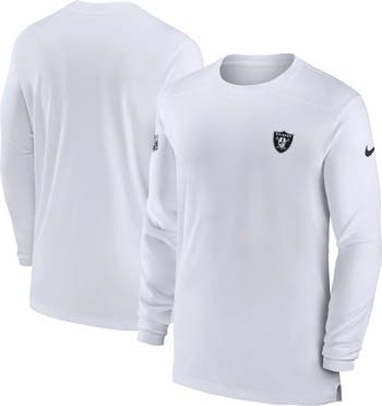 Nike Men's Nike White Las Vegas Raiders Sideline Coach Performance Long  Sleeve T-Shirt