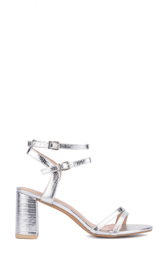 New York And Company Laina Block Heel Sandal In Silver