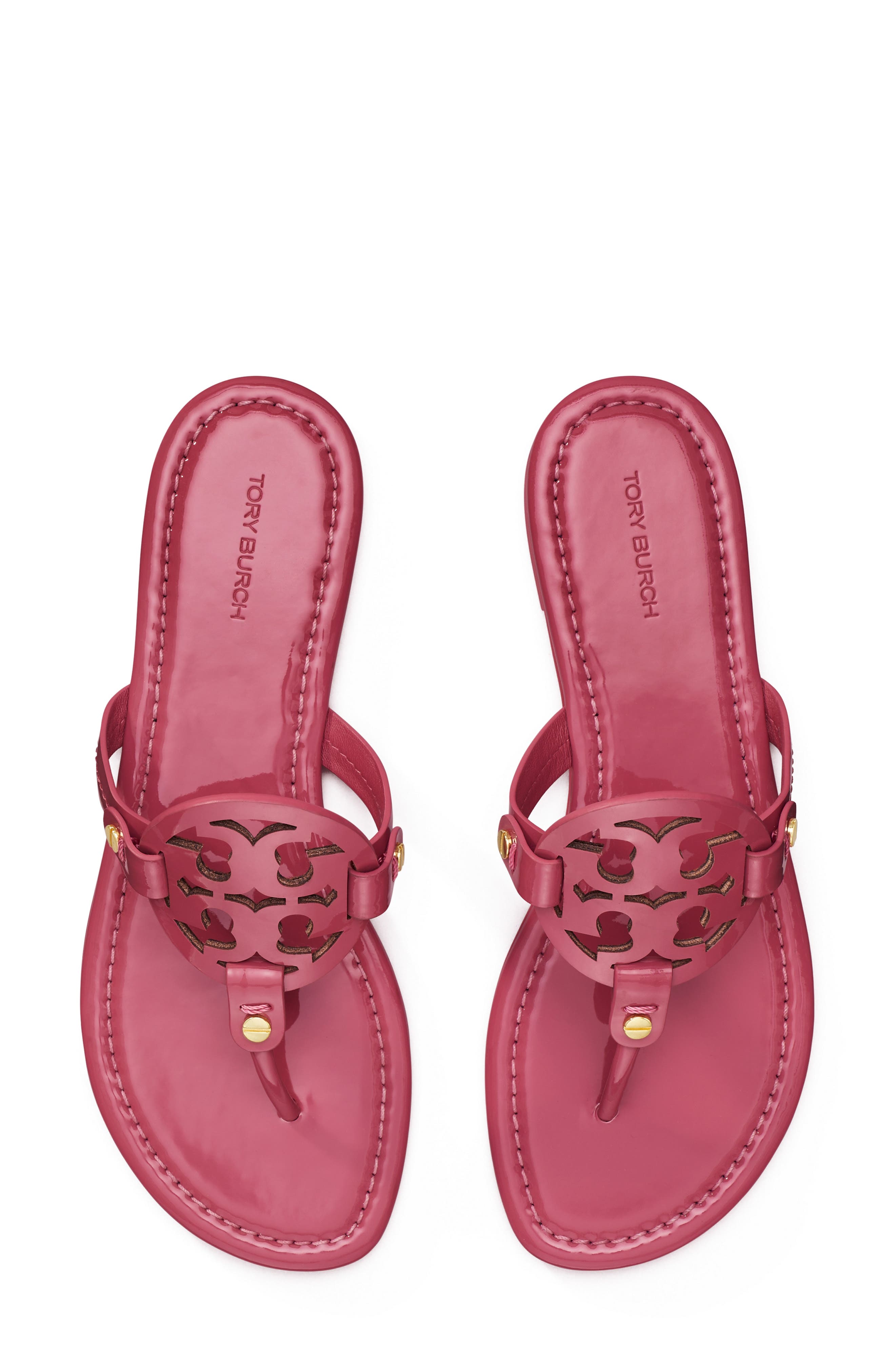 Tory Burch Miller Leather Sandal in Washed Berry | Smart Closet