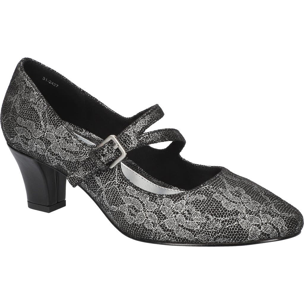 Easy Street Womens Meryl Stiletto Heel Pumps In Silver Lace