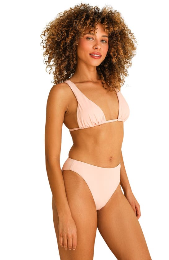 Dippin Daisys Seashore High Waist Cheeky Bikini Bottom In Sunset Pink