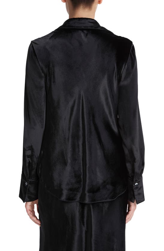 Vince Bias Cut Satin Blouse In Black