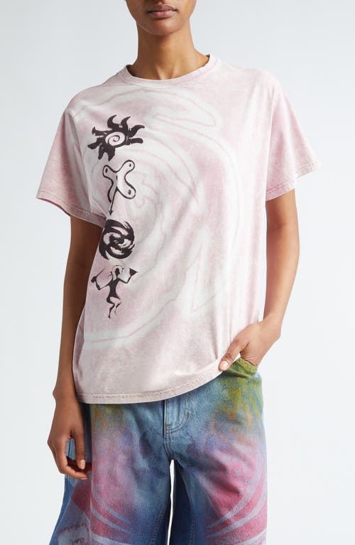 Gender Inclusive Cotton Graphic T-Shirt in Dusty Pink