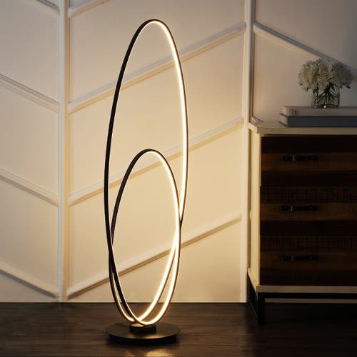 JONATHAN Y JONATHAN Y LOOPER METAL MODERN CONTEMPORARY OVAL DIMMABLE INTEGRATED LED FLOOR LAMP