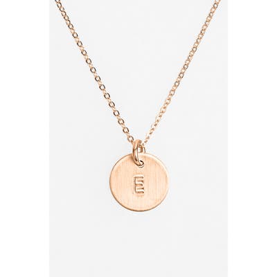 Nashelle 14K-Rose Gold Fill Initial Mini Disc Necklace