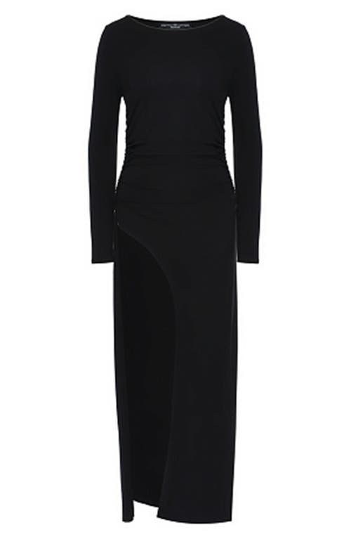 Shop Pietro Brunelli Long Sleeve Jersey Maternity Maxi Dress In Black