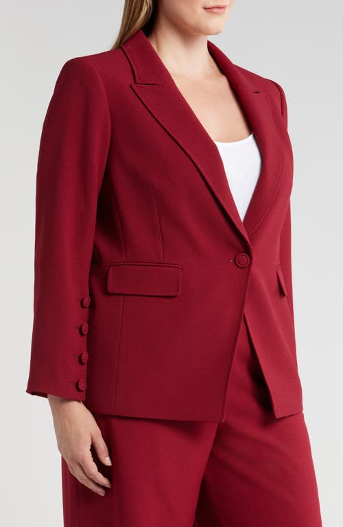 Shop Tahari Asl One-button Blazer In Mulberry