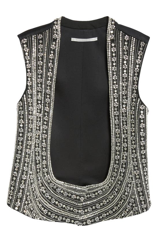 Shop Stella Mccartney Crystal Embellished Vest In Black