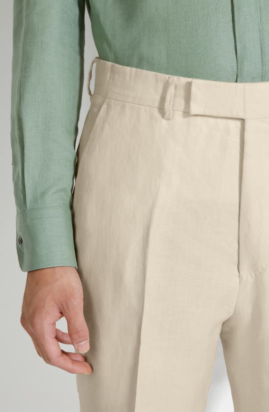 Shop Zegna Oasi Linen Trousers In Iuta Beige