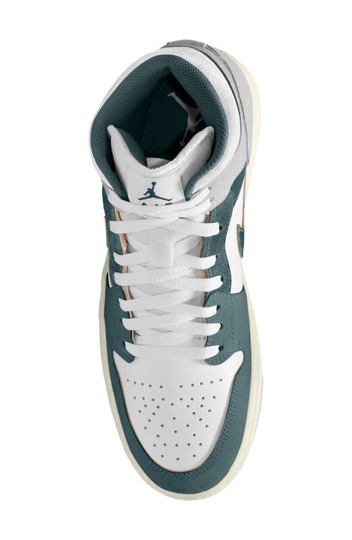 Shop Nike Air Jordan 1 '07 Mid Basketball Sneaker In White/oxidized Green/sail