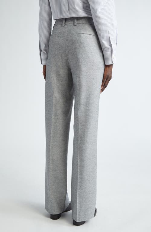 Shop Lafayette 148 New York Gates Full Length Virgin Wool & Silk Blend Straight Leg Trousers In Nickel Multi