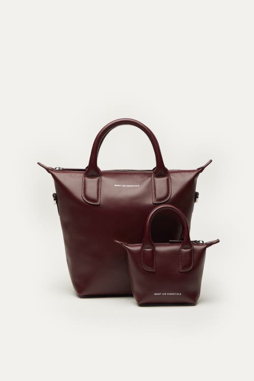 Want Les Essentiels De La Vie Want Les Essentiels Micro O'hare Smooth Leather Crossbody Bag In Dark Cherry