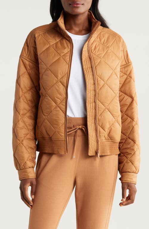 Shop Travismathew Tahoe Diamond Quilted Puffer Jacket In Bronze