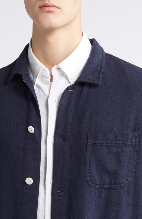 Shop Rails Ambrose Cotton & Linen Shirt Jacket In Deep Meridian