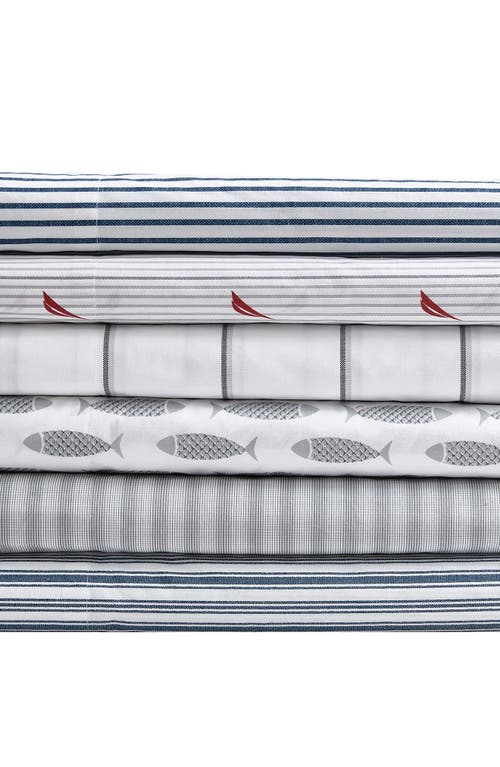 Nautica Audley Stripe Sheet Set In Red/grey