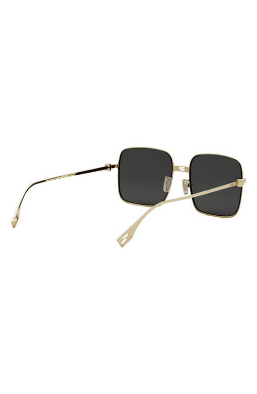 Shop Fendi The  Baguette 55mm Geometric Sunglasses In Shiny Endura Gold/smoke