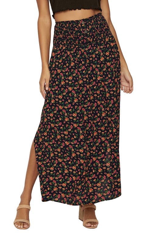 Lost + Wander Party Till Dawn Floral Maxi Skirt in Black Multi